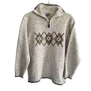 Trachten-Mad’l Vintage Wool Blend Argyle Print Sweater - size L